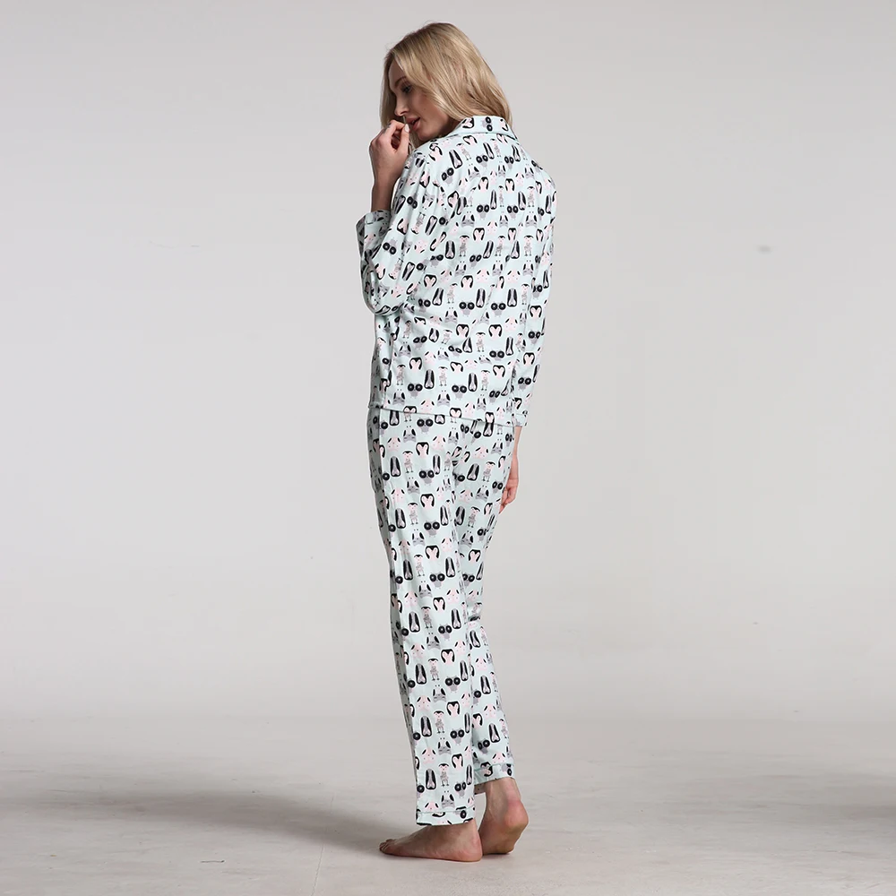 100% хлопковые женские пижамы зимние для женщин с длинным рукавом зимний пижамный