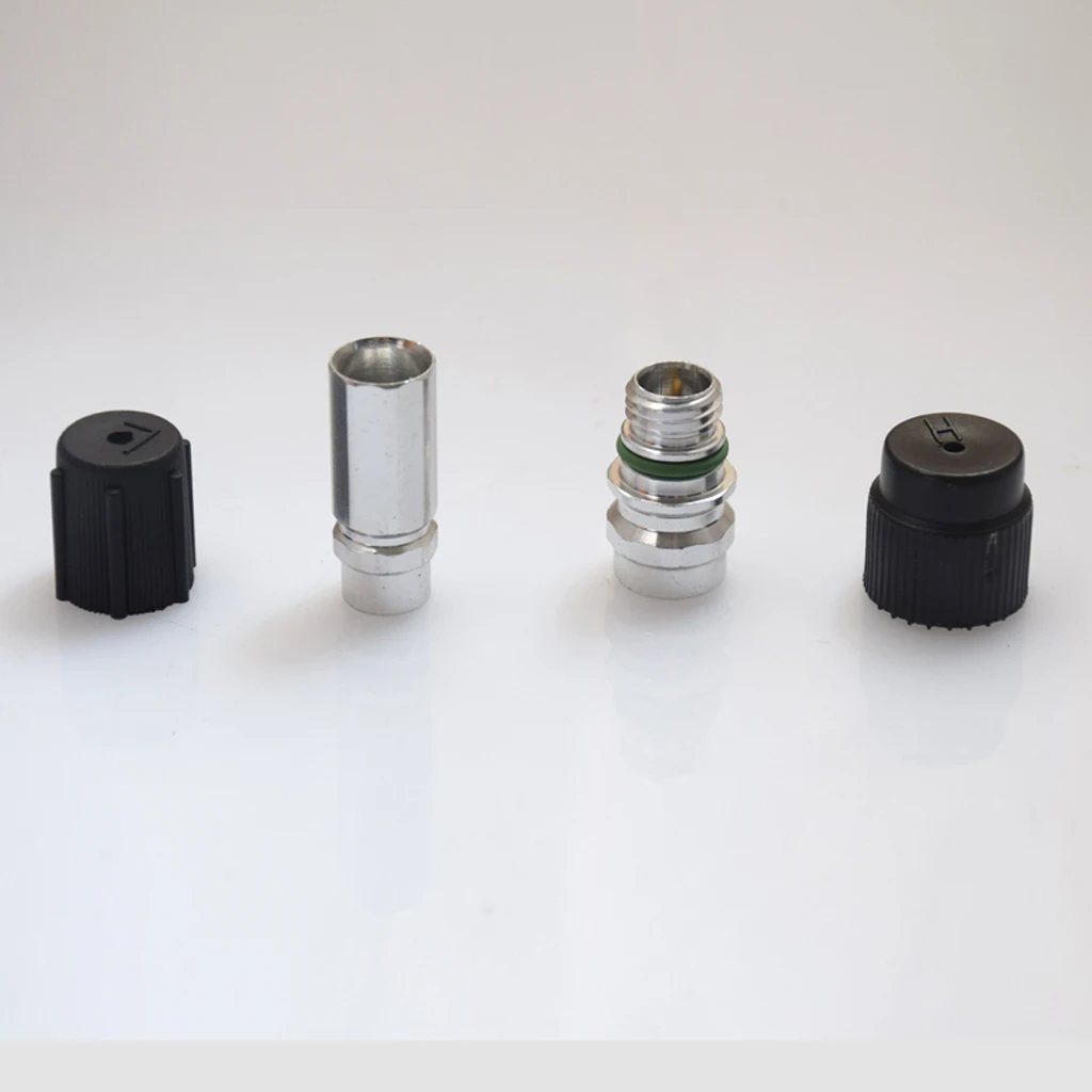 

2Pcs Universal Low &Hi A/C Service Ports Ball Valves With Black Cap Covers