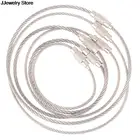 1020 шт.компл. проволочного каната брелок Проволока из нержавеющей стали карабин брелок для ключей кабель кольцо для ключей на открытом воздухе Пеший Туризм инструмент Запчасти