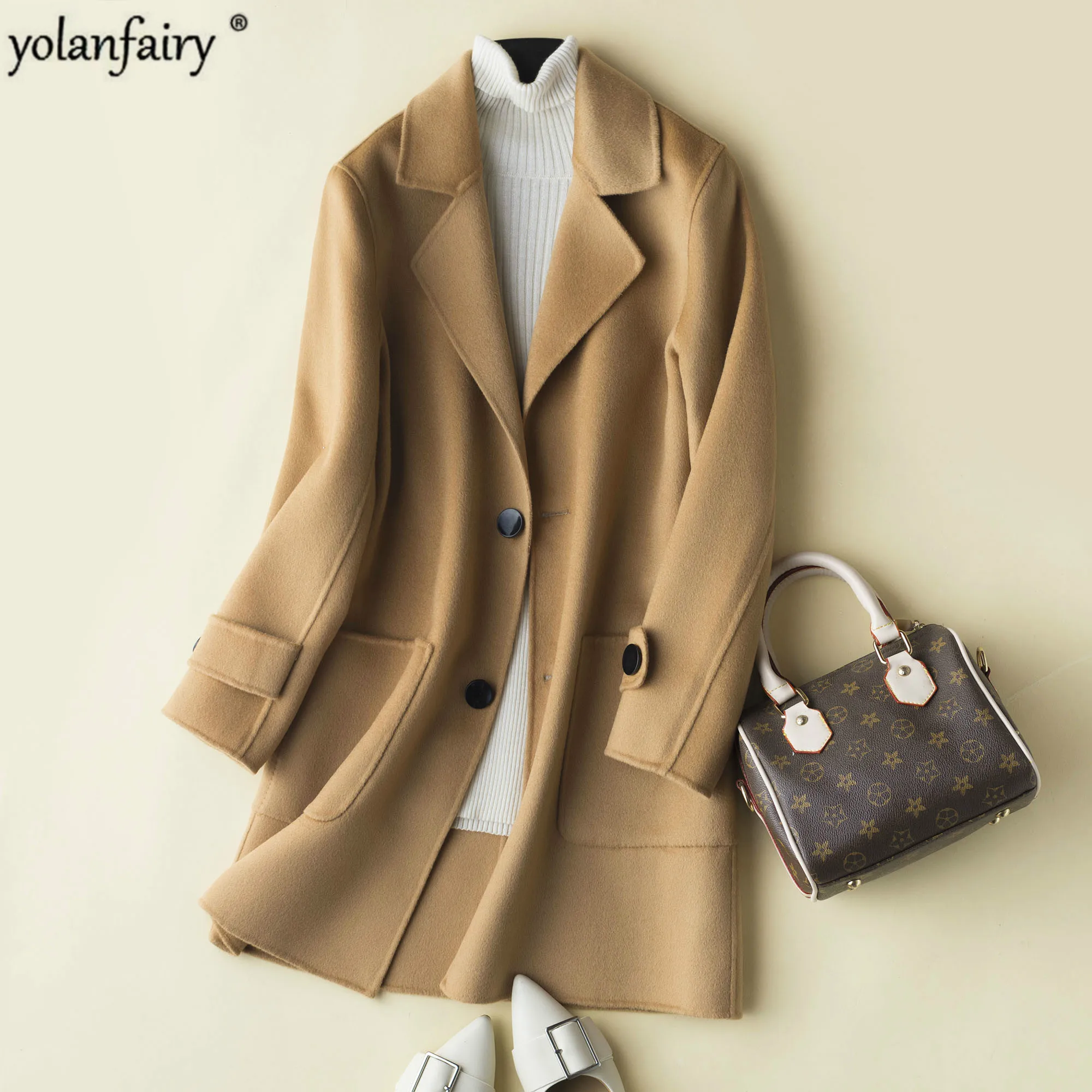 100% шерстяное пальто осенне-зимняя мужская куртка ручной работы двухстороннее