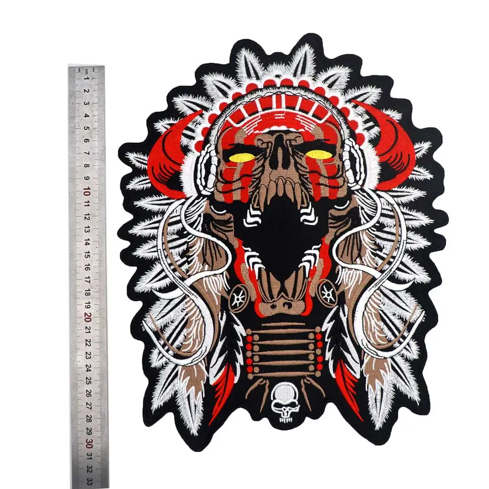 Японская Маска самурая вышитая этикетка черепа Панк байкерские нашивки наклейки