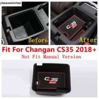 for changan cs35 2018 2019 2020 armrest storage box container tray holder non slip mat car plastic molding interior accessories