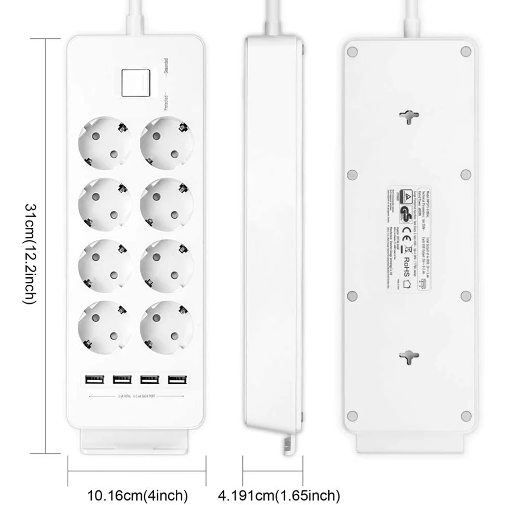 Несколько Мощность полосы ЕС розетка 4/6/8 способ электрические розетки USB зарядка
