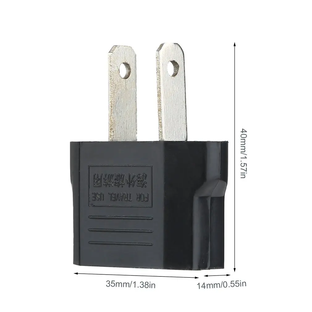 

Portable EU US AU UK Adapter Plug 2 Flat Pin To EU 2 Round Pin Plug Socket Power Charger Travel Necessity Household Use