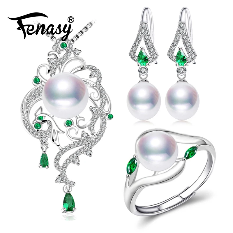 Женский комплект украшений FENASY ювелирное изделие из натурального жемчуга