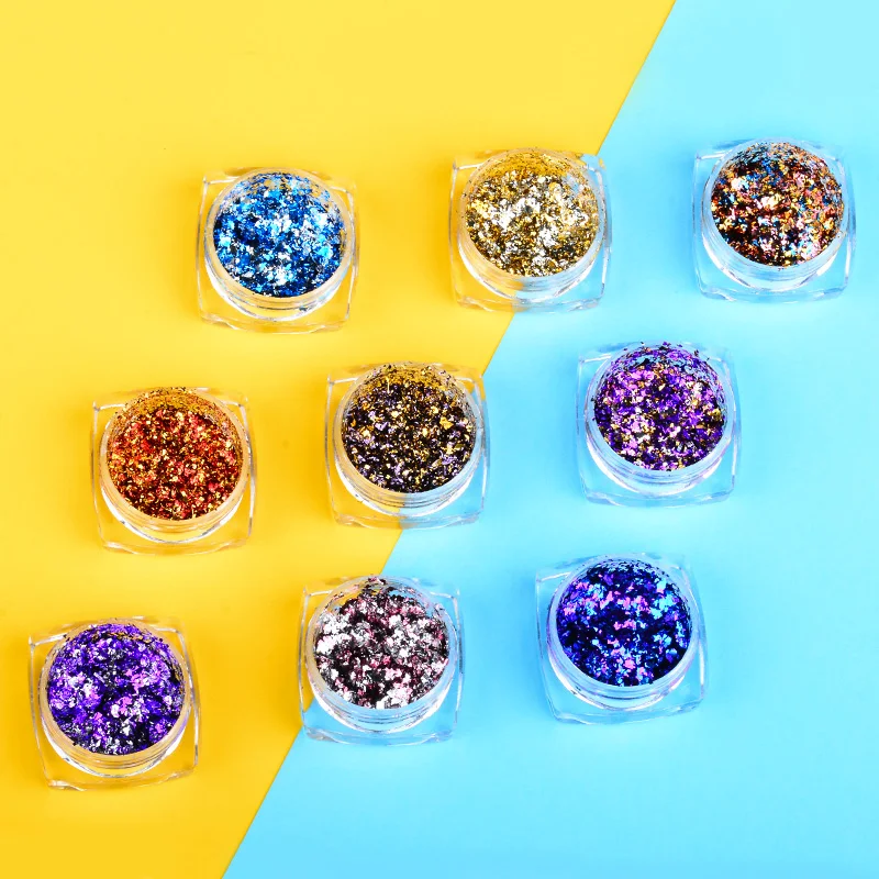 Лазерная фотофольга с четырьмя лилиями разноцветная искусство блестки маникюр 3D