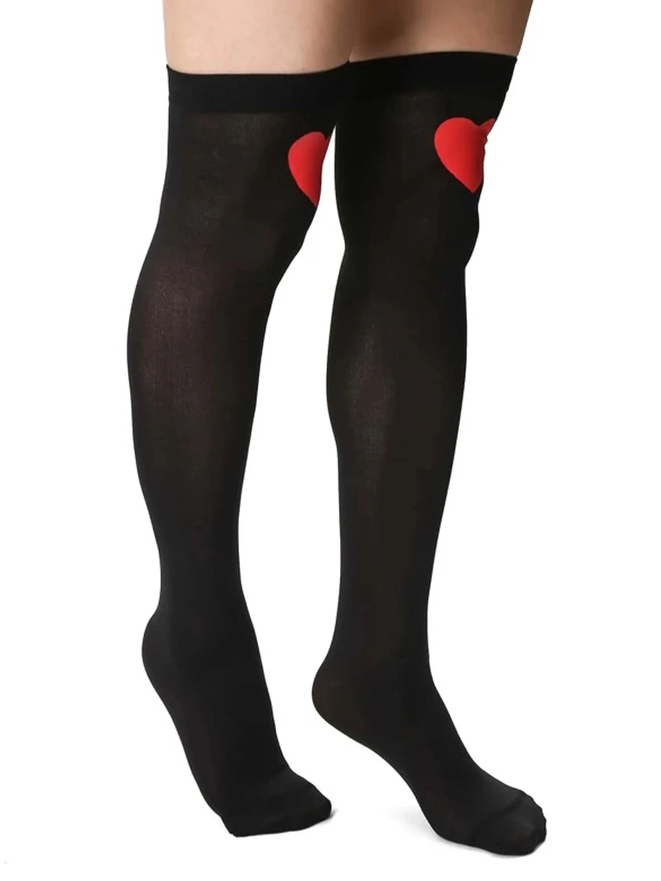 Сексуальные модные чулки выше колена с принтом в виде сердца | Женская одежда
