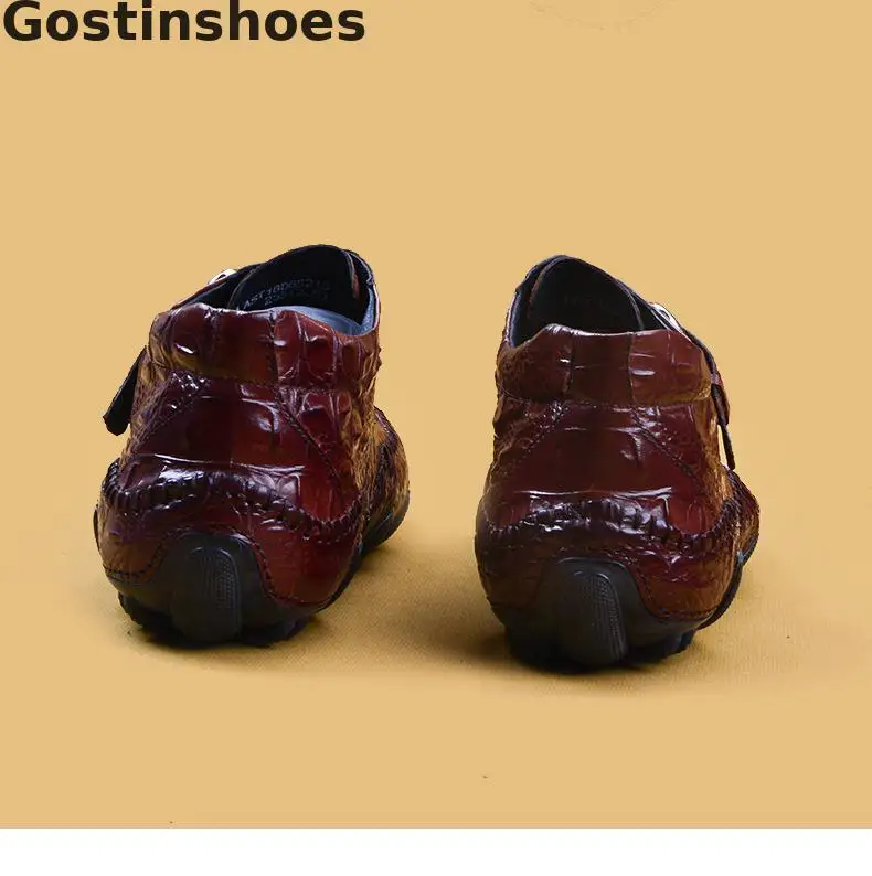 Повседневная кожаная обувь цвет черный коричневый Мужская из натуральной