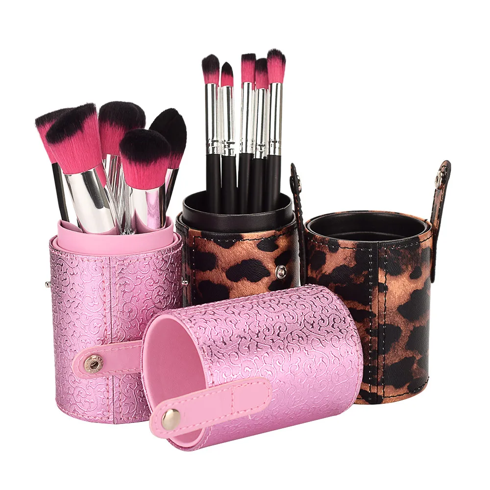 Держатель для кистей макияжа модный органайзер чехол из искусственной кожи