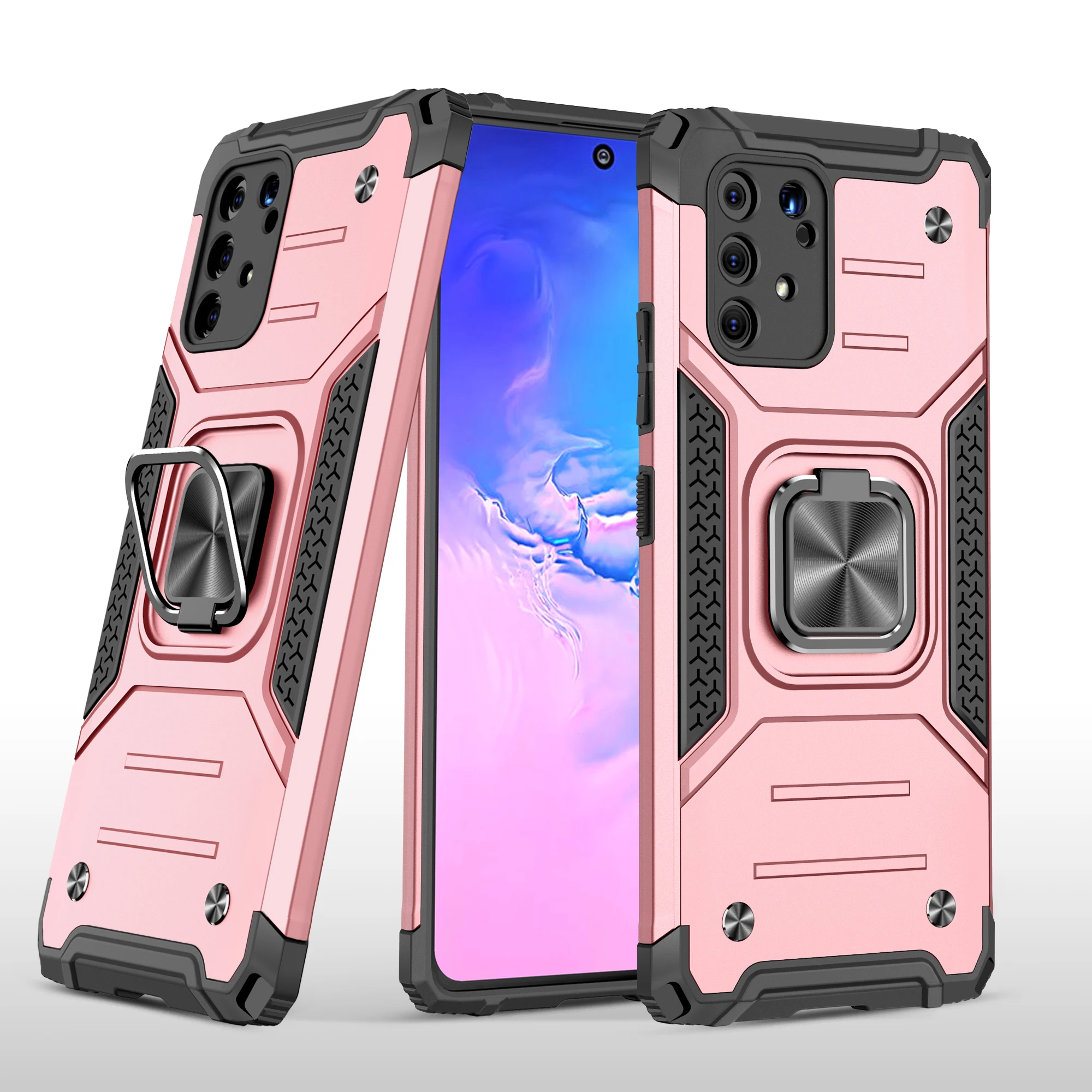 

Fashion Armor Shockproof Phone Case For Samsung Galaxy M60S M80S M31S M51 M30S M21 M31 M12 F12 M02 Kickstand Protection Cover