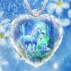 Женское Ожерелье с кулоном из исцеляющих кристаллов, ожерелье для женщин, ожерелье с кулоном в форме сердца, хрустальный кулон, дешевая вещь, лошадь, мама и ребенок