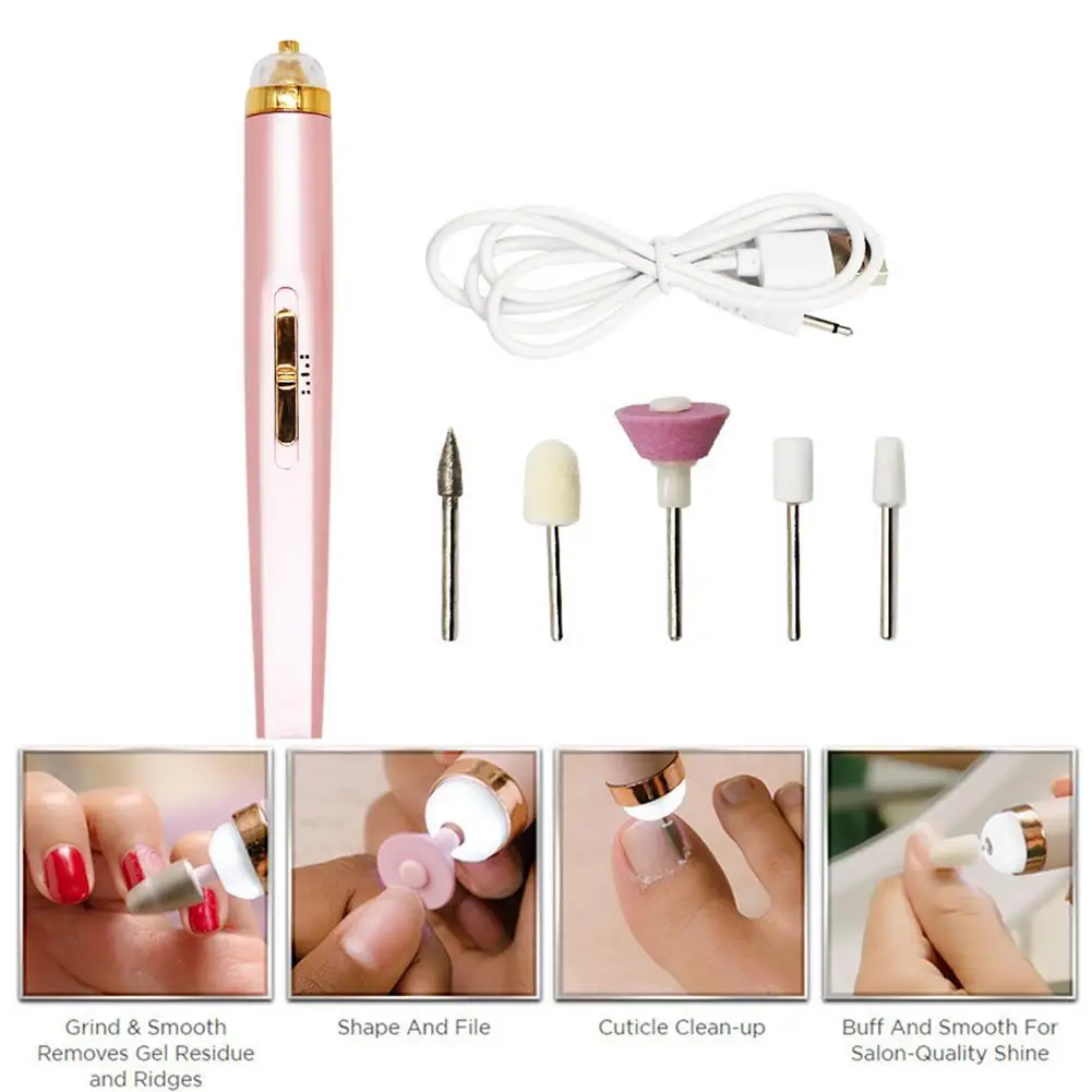 

5 In 1 Electric Nail Set Manicure Manicure Machine Nail Drill File Grinder Grooming Kit Nail Buffer Polisher Remover