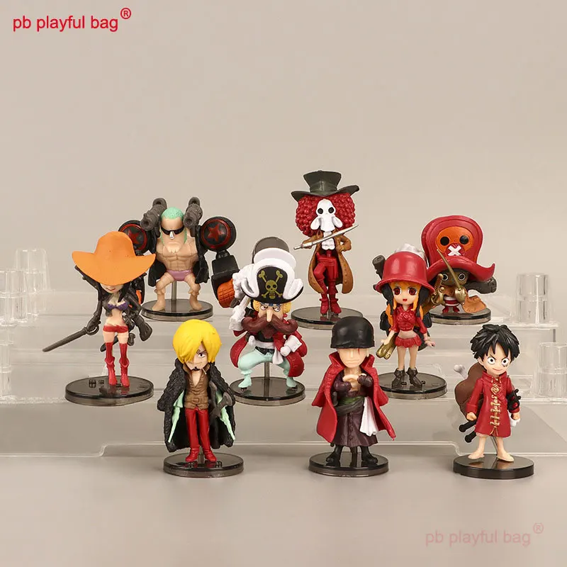 

PB Playful Bag One Piece 9pcs/set PVC cartoon characters Action Anime Collection Luffy Nami Robin Children's toys gifts CG10