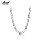 Цепочка Lokaer с подвеской в стиле хип-хопрок для мужчин и женщин, ожерелье из нержавеющей стали титана 22 дюйма с геометрический брелок, звеньевая цепь в стиле панк, N20308