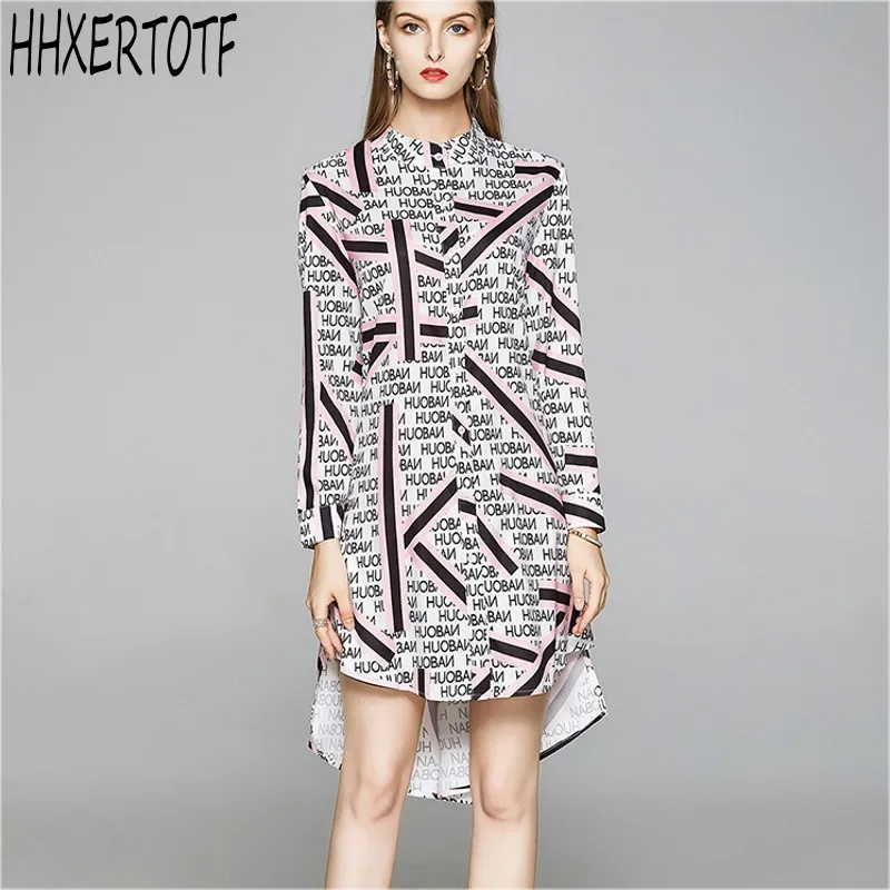 Летнее модное дизайнерское свободное платье для женщин в полоску с буквенным