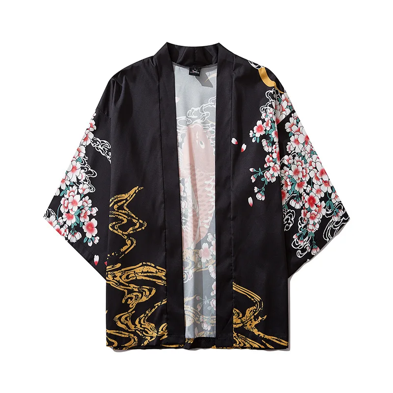 Japanese Kimono Traditional Print Yukata Men Women Kimonos Cardigan Femme Coat Cosplay Costumes Unisex Leisure Shirts | Тематическая