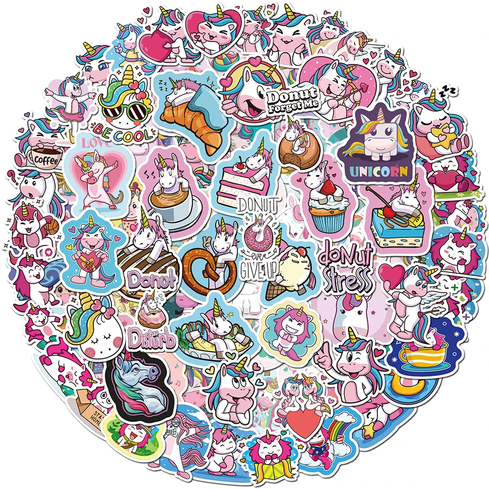 

26/28/33/113Pcs Cute Unicorn Waterproof Graffiti Stickers Car Guitar Motorcycle Luggage Suitcase DIY Classic Toy Decal for Kid