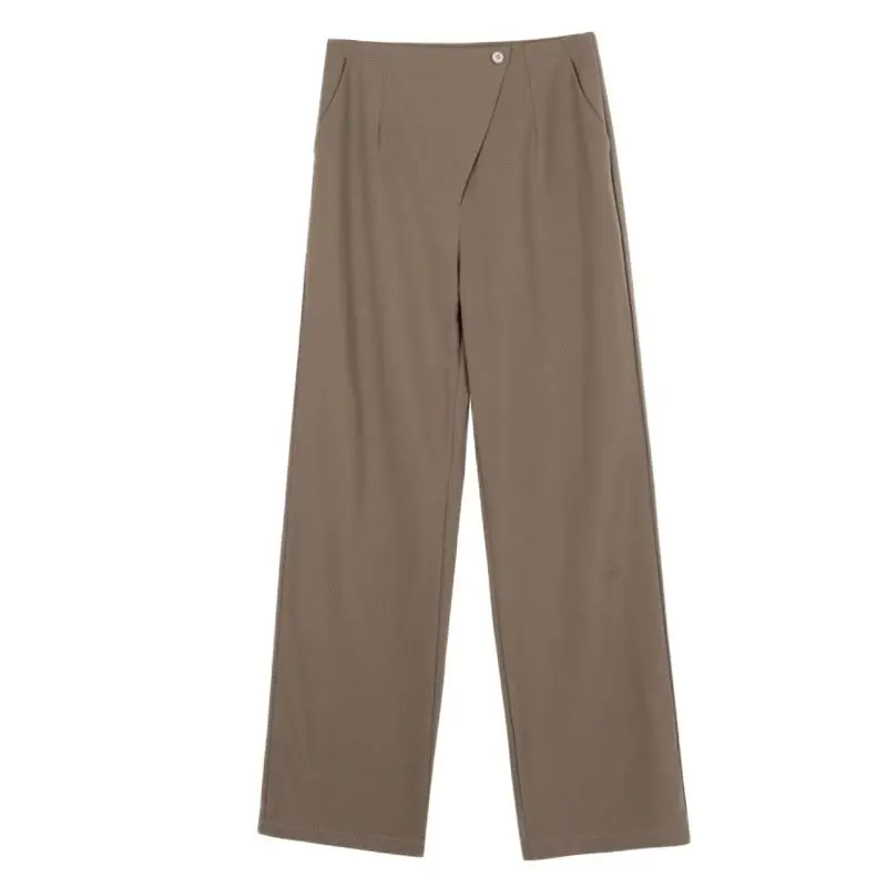 

Tall waist trousers female 2021 spring loose the drape straight mop the floor slacks