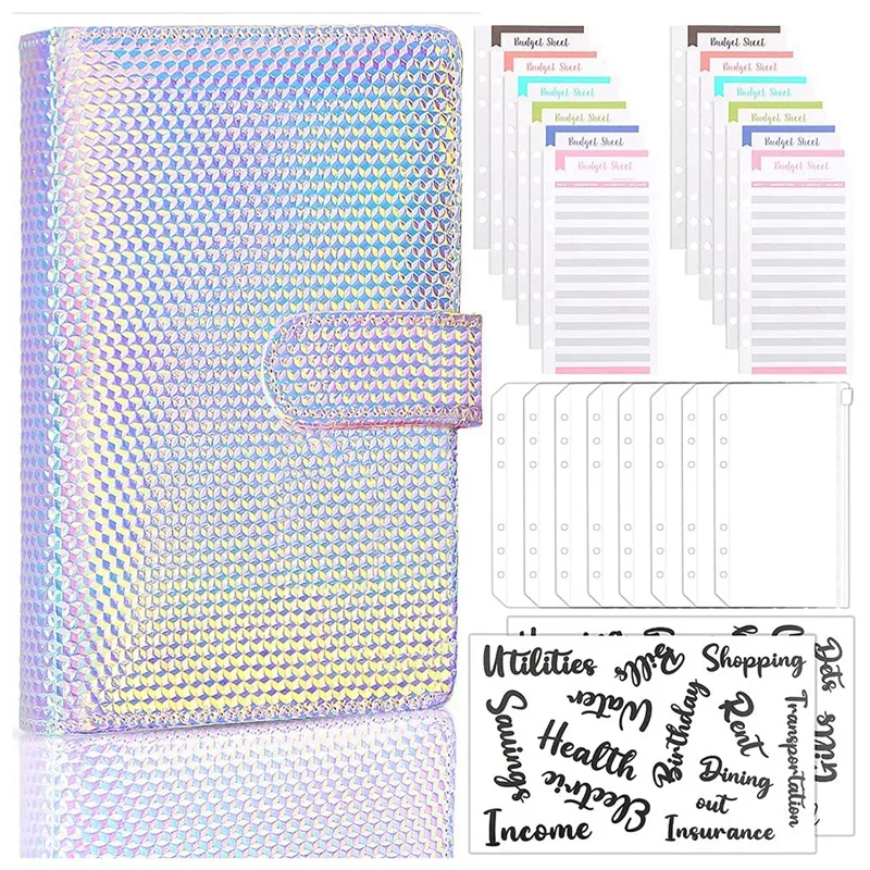 

A6 Budget Binder,6 Ring Leather Notebook Binder Cover,Budget Binder Money Saving Cash Envelopes System