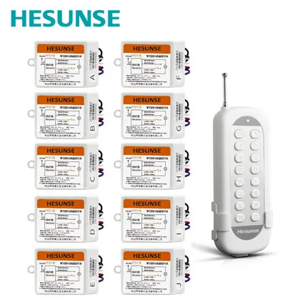 

Y-F211B1N10 220V&110V 433mhz 10 Channels Wireless RF Remote Control Switch Disconnect Switch Learning Code Switch