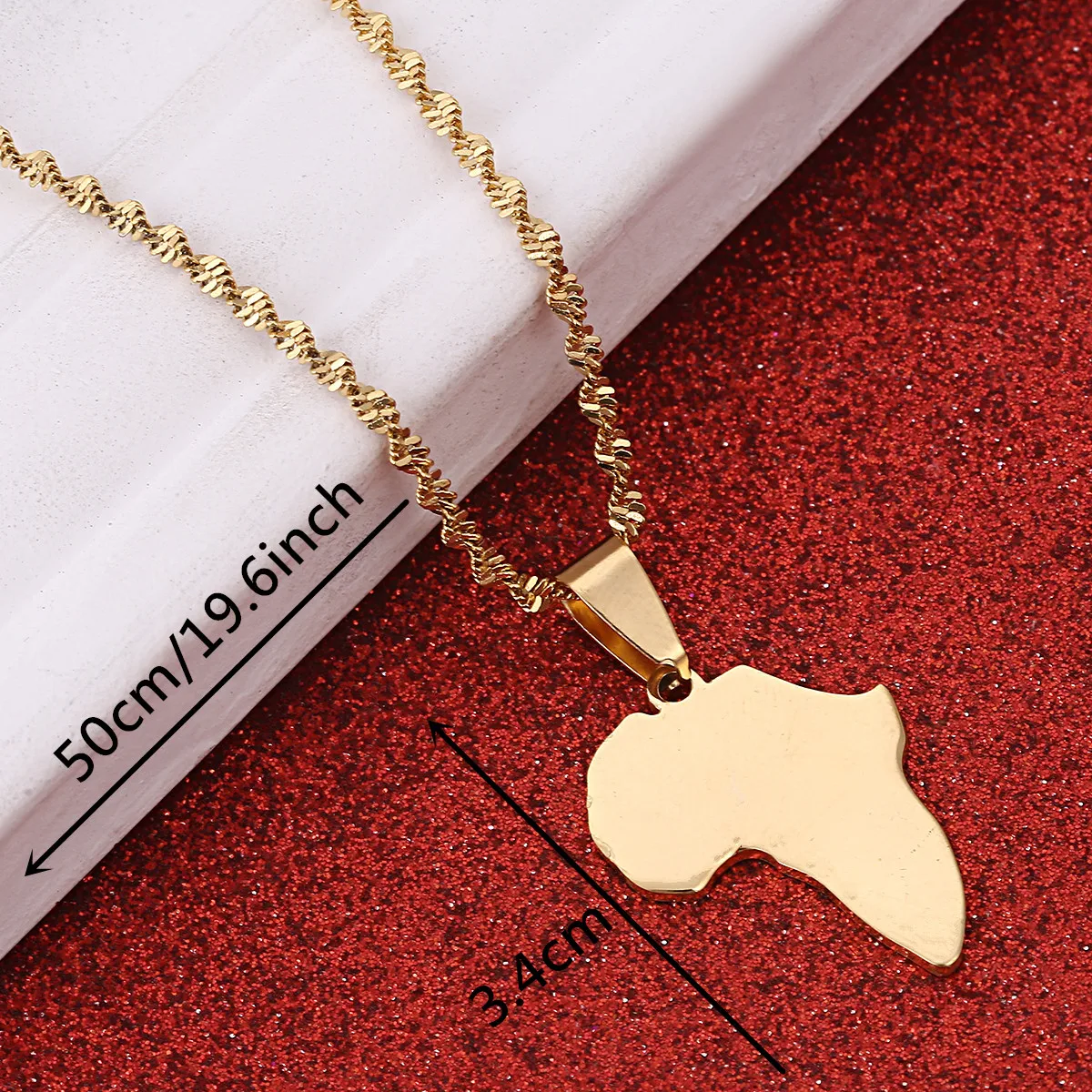 Stainless Steel Fashion African Map Pendant Necklace of Africa Chain Jewelry | Украшения и аксессуары