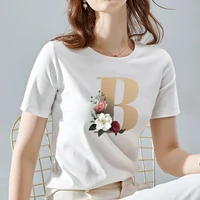 summer women tshirt high quality letter printing series basis white round neck female short sleeve ladies tops tee drop shipping