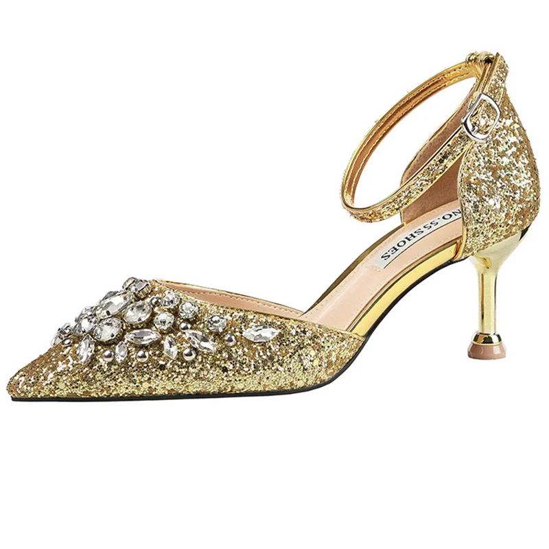 Новинка 2019 года женские босоножки на высоком каблуке 6 см свадебные туфли-лодочки