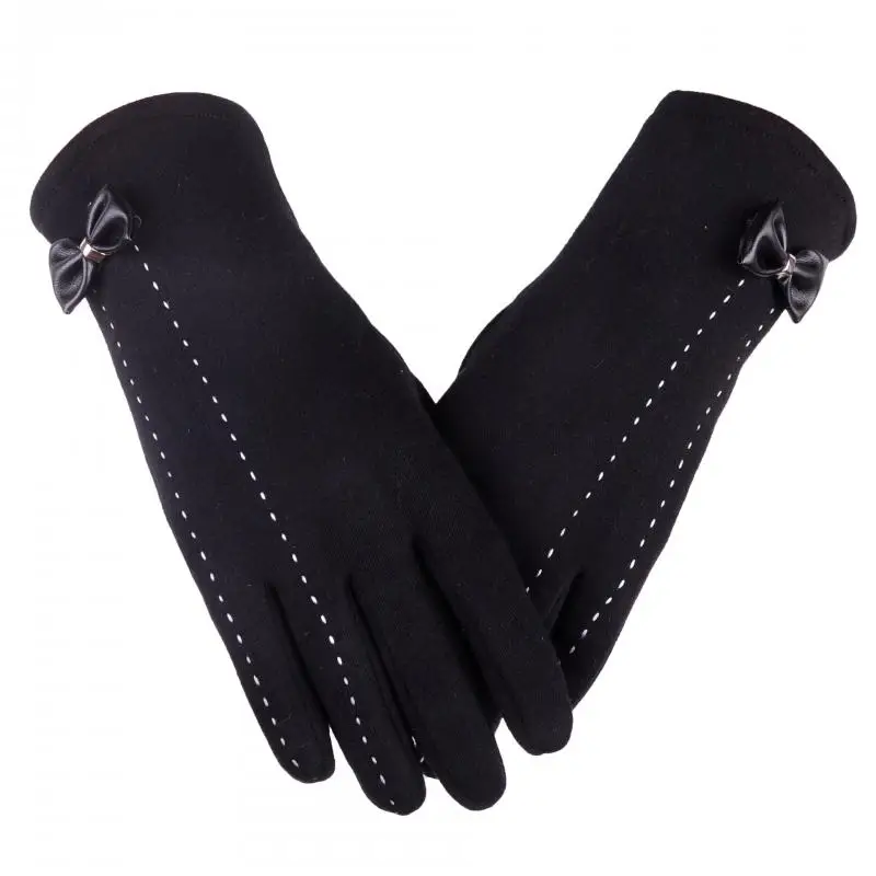 Перчатки женские зимние теплые хлопковые перчатки женские перчатки с бантом зимние перчатки с добавлением бархата для сохранения теплых в...