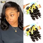 BAISI волосы бразильские Свободные волны 10A натуральные волосы для наращивания 3 пучка 100% человеческих волос