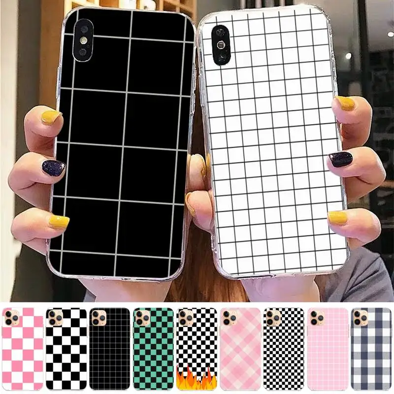 

Yinuoda Plaid Phone Case for iPhone 11 12 13 mini pro XS MAX 8 7 6 6S Plus X 5S SE 2020 XR case