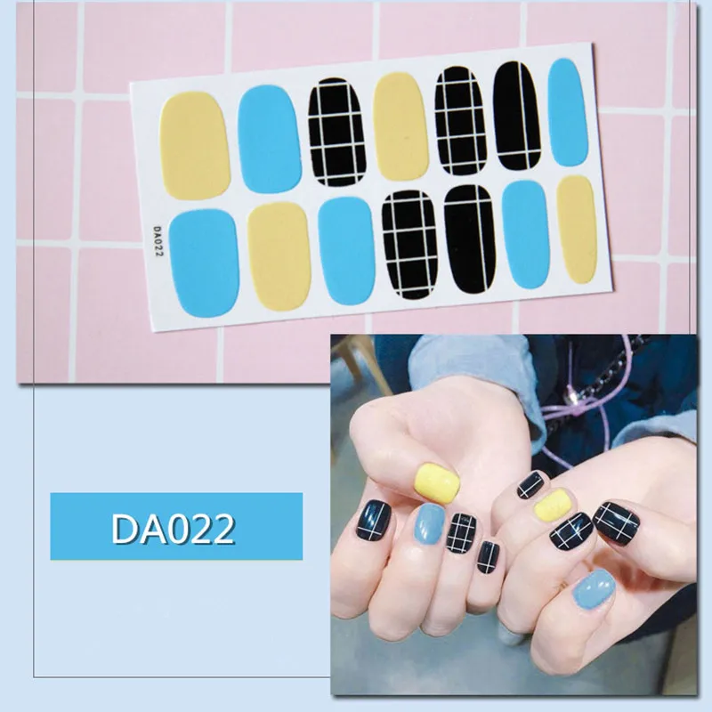 Корейский многоцветный стикер для Ногтей Полное покрытие Обертывания украшения