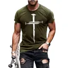 Новинка 2021, Мужская футболка с 3d принтом Иисуса Христа, летняя повседневная Универсальная футболка оверсайз с коротким рукавом и круглым вырезом, уличная мода