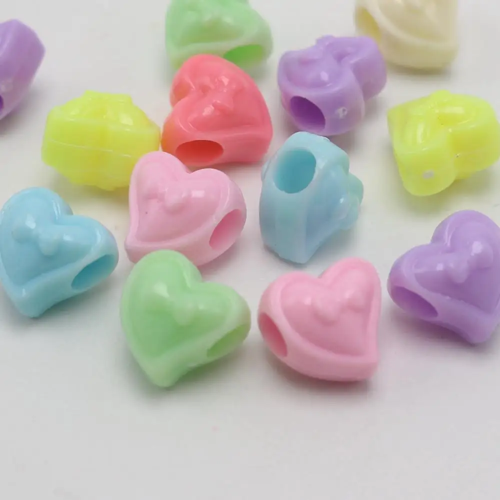 Бусины из акрила 12 мм 100 Смешанная Пастель цветов для детей ремесленный браслет