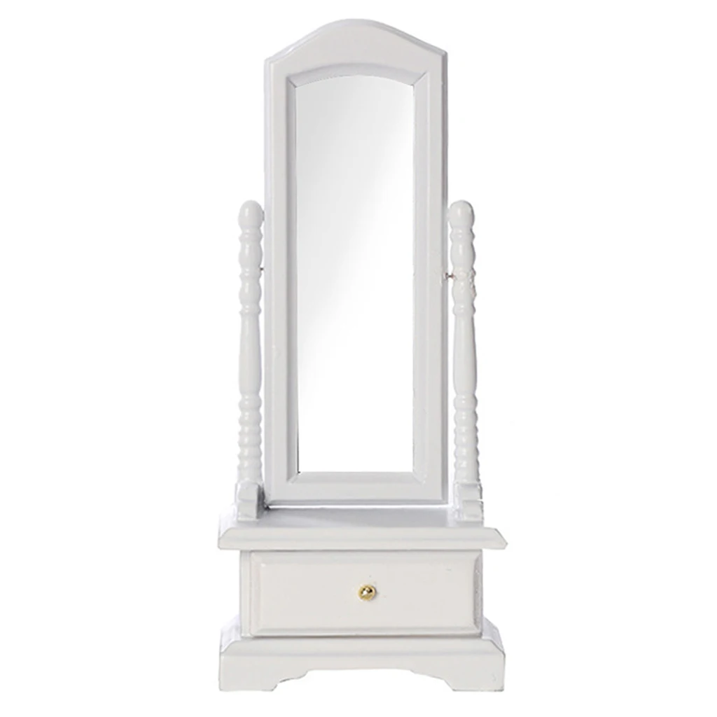 Масштаб 1:12 кукольный домик деревянное туалетное зеркало из березы декоративное