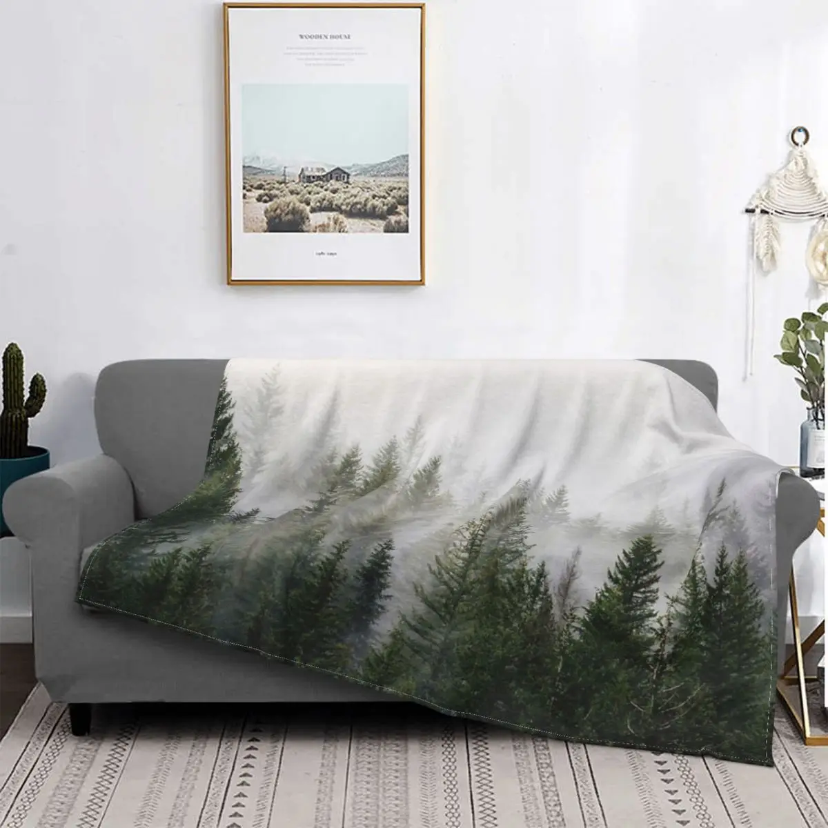 

Misty Forest Blanket Bedspread Bed Plaid Plaid Bed Blankets Blanket Hoodie Luxury Beach Towel