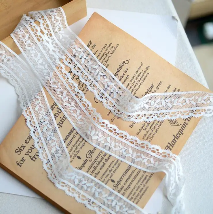 5 м/лот эластичная кружевная ткань цветок Венеция белая аппликация с кружевной