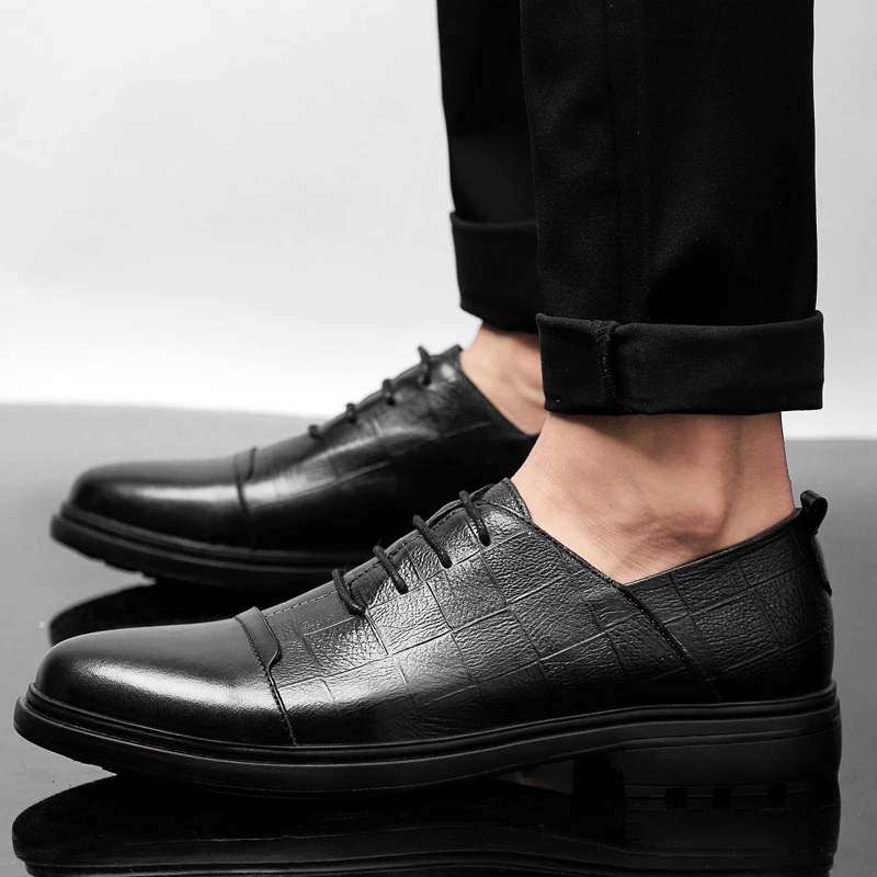 Мужские туфли-Броги из натуральной коровьей кожи деловые и свадебные туфли