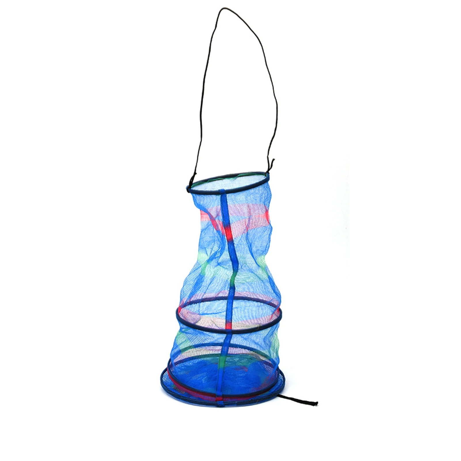 Hot Sale Portable Foldable Telescoping Quick-drying 3 Layers Nylon Mesh Fishing Net Cage Container with Drawstring Tool | Спорт и