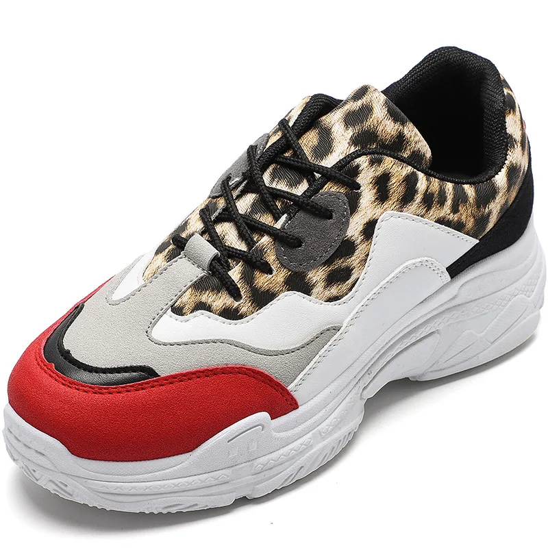 

Women's shoes, women's sports shoes, thick-soled old shoes, casual women's shoes, leopard print, fashionable and comfortable
