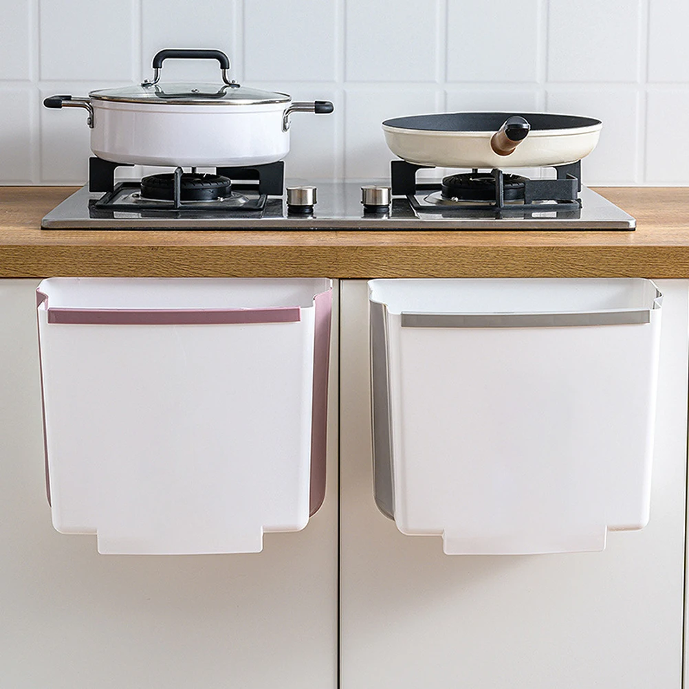 

Foldable Trash Can Kitchen Hanging Trash Can Collapsible Waste Bin for Cabinet Door Car