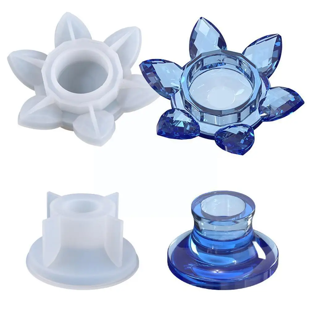 

DIY Crystal Epoxy Resin Mold Candle Holder Silicone Mould I5R2