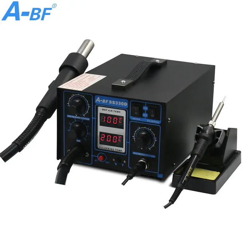 A-BF горячего воздуха пистолет паяльная станция 2-in-1Dual цифровой Дисплей SS330D паяльник паяльной станции Сварка тепловой пушкой Инструменты для ремонта