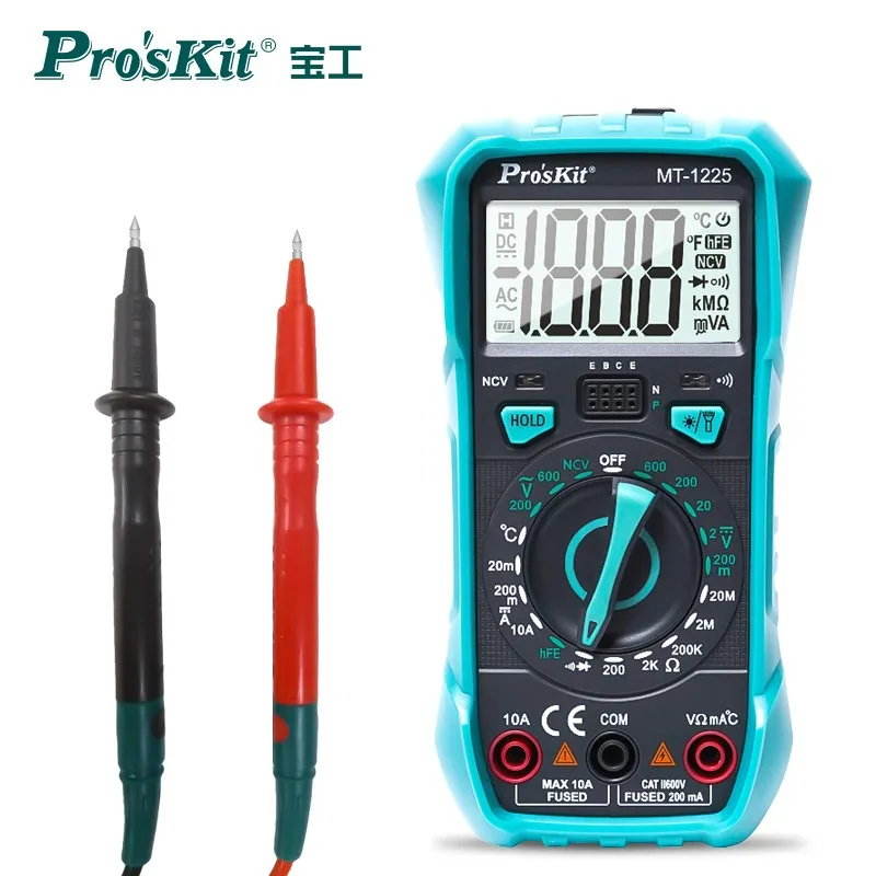 Мультиметр Pro'sKit MT 1225 C 3 1/2 многофункциональный цифровой тестер с защитой от