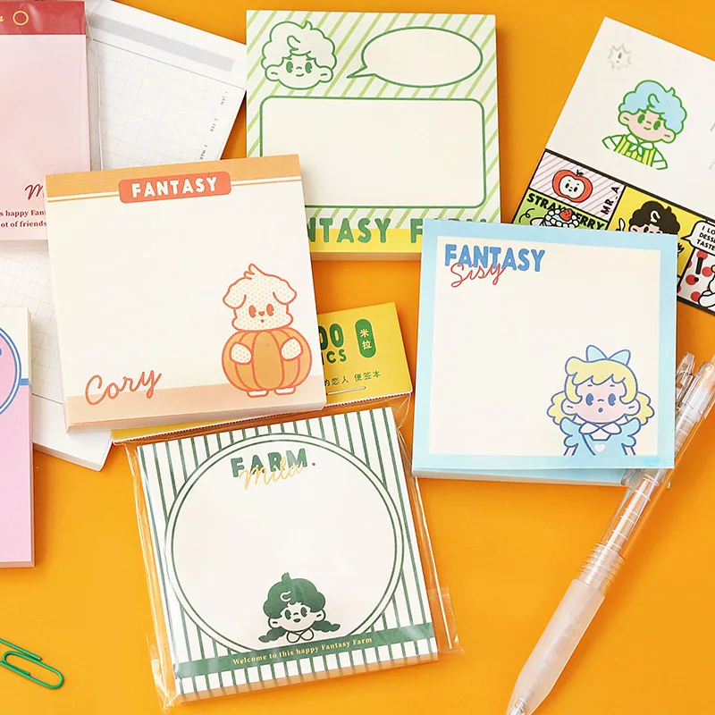 

100 листов, милый креативный блокнот для записей, клейкие заметки для студентов, блокнот, офисный планировщик, украшение, школьные принадлежн...