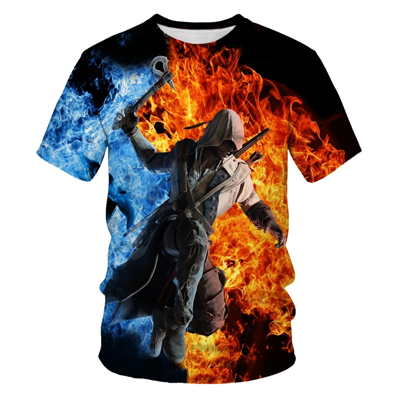 

Game theme summer new men's T-shirt O-neck loose streetwear personality Harajuku oversized T-shirt 3D printing short sleeves