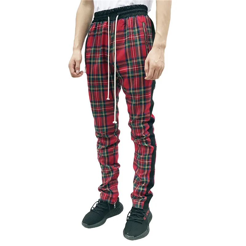 

Fall trend crazy muscle men's sports pants Scottish clash color outdoor casual street trend pants