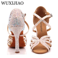 wuxijiao jazz shoes latin dance shoes female latin salsa girl casual shoes silver bronze skin shoes