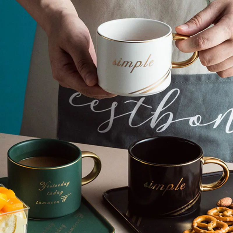 Европейский керамический набор кофейных чашек с крышкой ложка фарфоровая Ручная