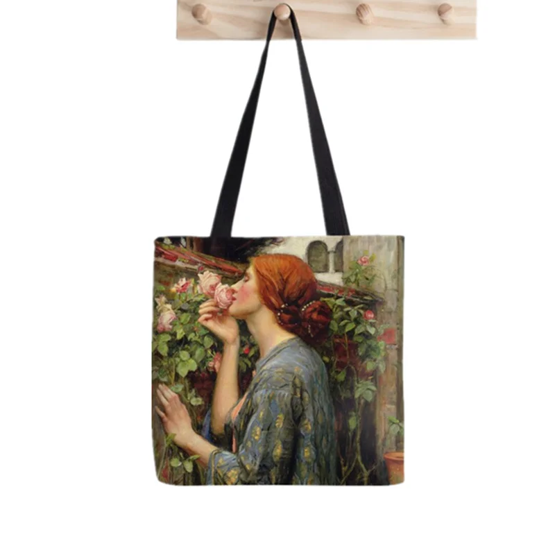 

Женская холщовая сумка-шоппер с принтом в виде Розы