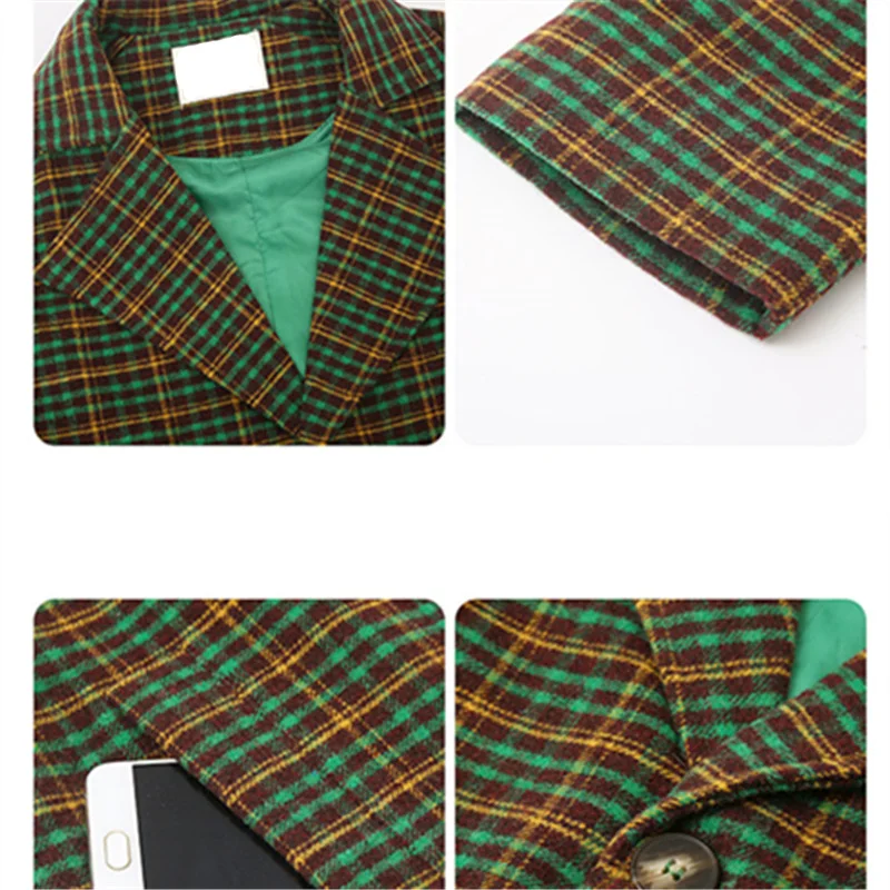 

Winter Coat For Girls Thick Woolen Jacket Trench Coat Fashion Plaid Kids Outerwear Autumn England Teens Clothes For Girls School